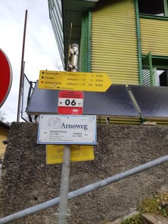 Wegweiser im Tal