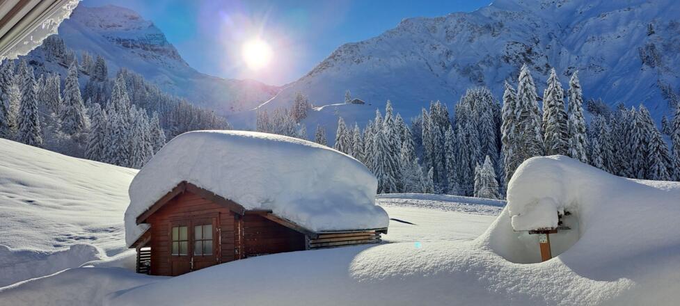 Winter Dezember 2023 Gartenhütte