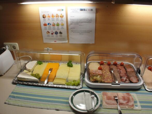 Fruehstueck mit Wurst und Kaese