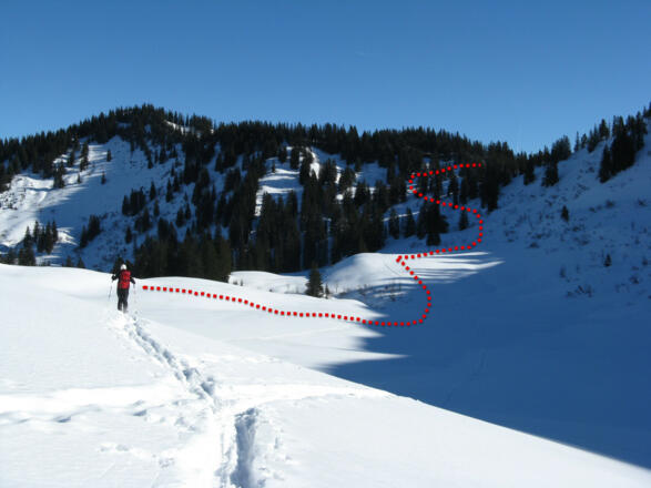 Aufstieg vom "kleinen Boden" in den Sattel vorm Großen Ochsenkopf, 1662 m