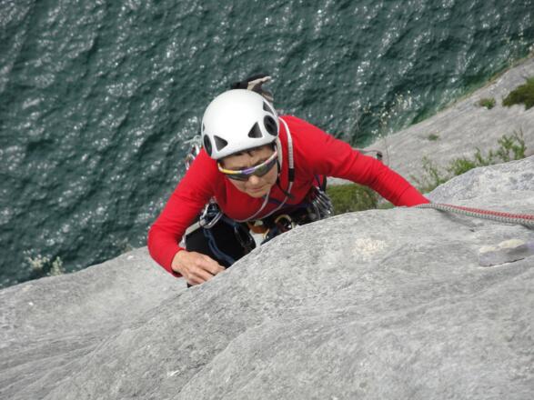 In der Seillänge mit den künstlichen Griffen (29.4.2012)