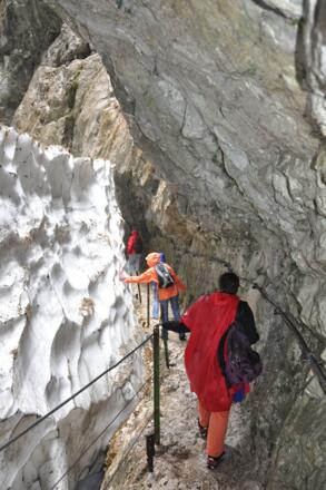 zum Greifen nah - Lawinenschnee in der Klamm