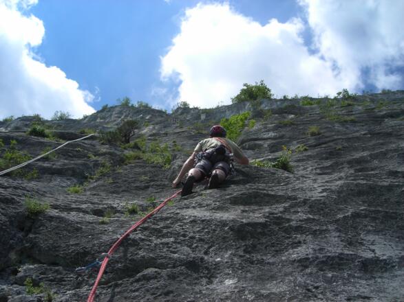 In der 1. Seillänge (28.6.2008)