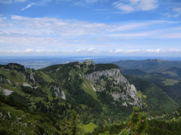 Aussicht bis zum Starnberger See von den Achselköpfen