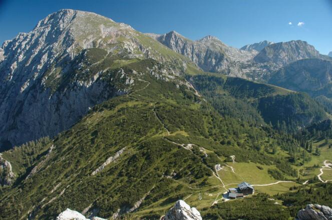 Anstieg zum Schneibstein (Vordergrund Stahlhaus)