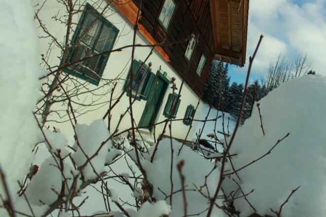 Winteransicht beim Ferienhaus Eckstoa