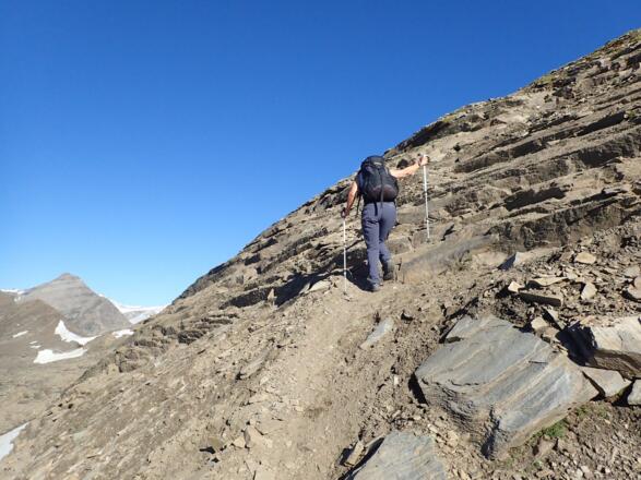 Sandige Stufe unterm Vorgipfel