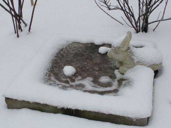 verschneiter Trinkbrunnen