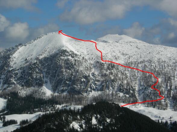 Aufstiegsroute oberer Teil