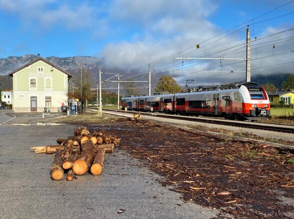 Start zur Tour am Bahnhof Steeg-Gosau