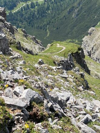 Abstieg von der Marchreisenspitze