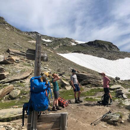 Am Türmljoch mit Blick zur Aufstiegsspur