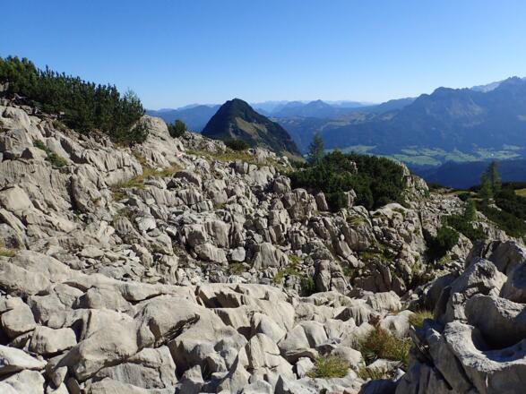 Karrenfelder, dahinter der Schober