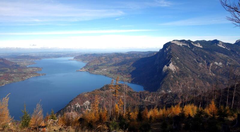 Atterseeblick mit Mahdlschneid rechts