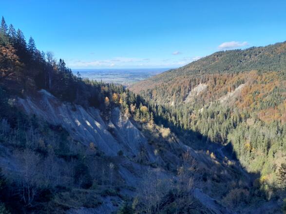 Erosionsflächen hoch über dem Lainbachtal