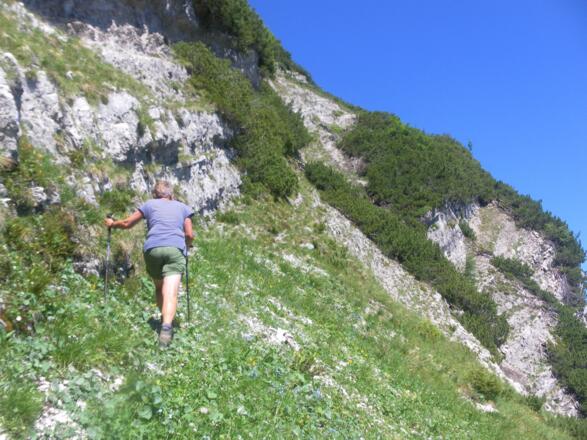 seilgesicherter Anstieg zum Nordgrat des Vorgipfels