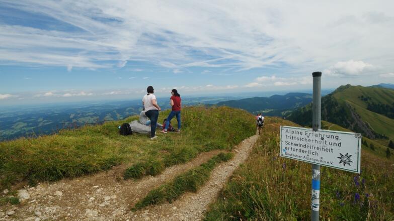 Sicherheitswarnschild am Hochgrat