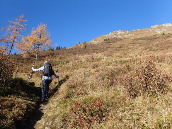 Aufstieg zum Wetterkreuz, oberhalb der Grat zur Schwarzwand