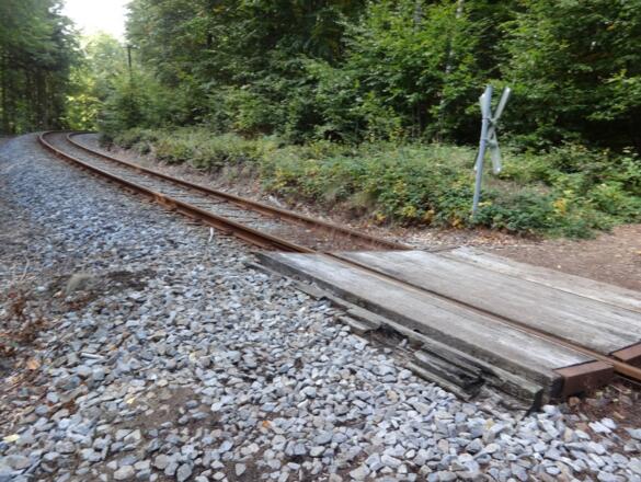 Bahnübergang für Wanderer