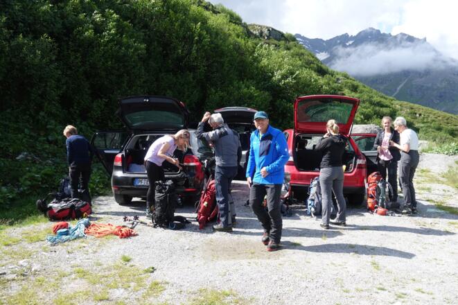 Bei den Vorbereitungen zum Aufstieg