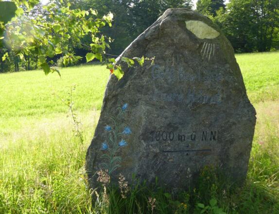 kurz vor Obergrainet - 1.000 Meter Markierung