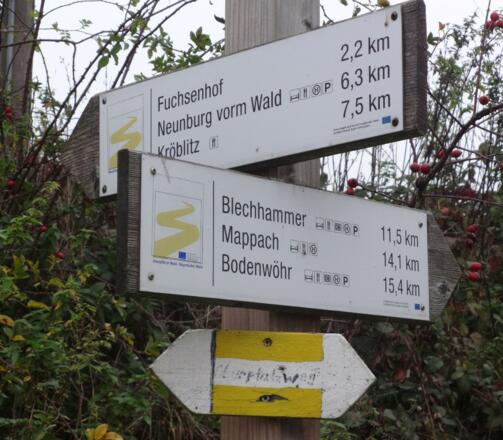 Goldsteigmarkierung in Poggersdorf
