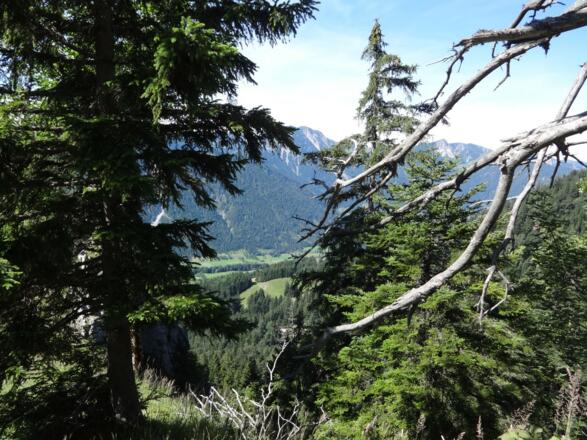 Blick ins Tal beim Aufstieg