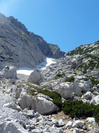 Abstieg, Blick zum Schönen Fleck