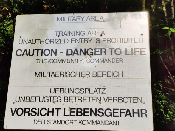 Militärsperrgebiet - Truppenübungsplatz Hohenfels