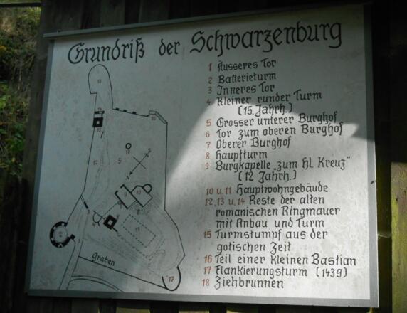 Hinweistafel Burg Schwarzenburrg