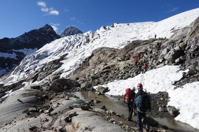 Kurz vor dem Anseilpunkt