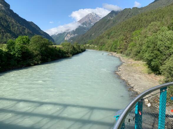 Fahrradbrücke am Oberinn bei Pfunds