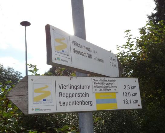 Goldsteigmarkierung in Theisseil