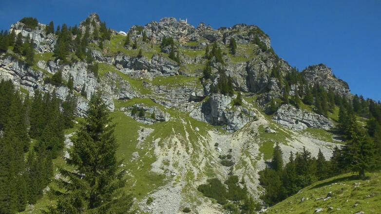 Blick hinauf zum Wendelstein