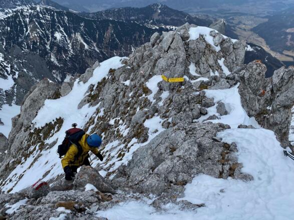 Knapp unter dem Gipfel am Abzweig zur Maukspitze