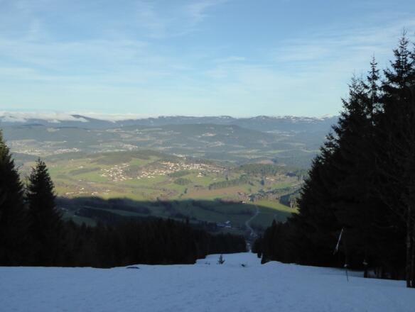 Abstieg über die Piste