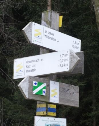 Goldsteigmarkierung bei Antelsdorf