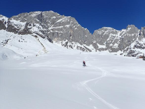 Bester Firn bei der Abfahrt