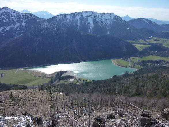 Tiefblick vom Rannberg zum Hintersee