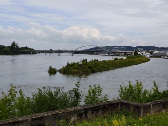 Donau und Hafen vor Deggendorf