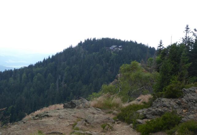 Blick vom Steinbühler Gesenke auf die Kötztinger Hütte