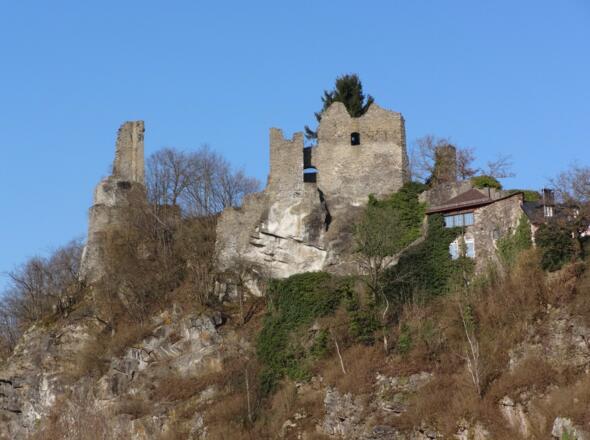 Blick auf die Burgruine bei Hals