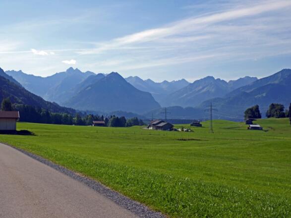 Blick auf die Allgäuer Alpen