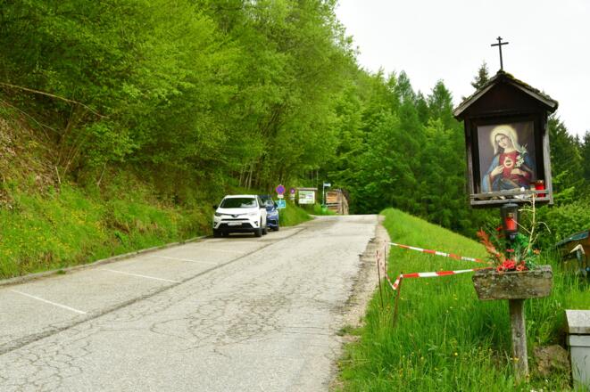 Das obere Ende vom Parkplatz Mühlbachberg