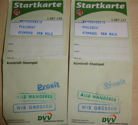 IVV Startkarte - 15er Strecke