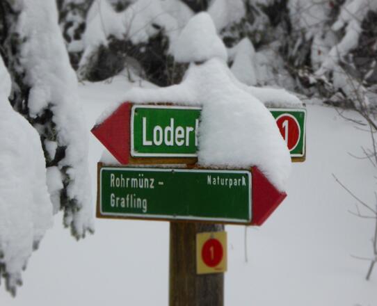 Wegkennzeichung beim Aufstieg