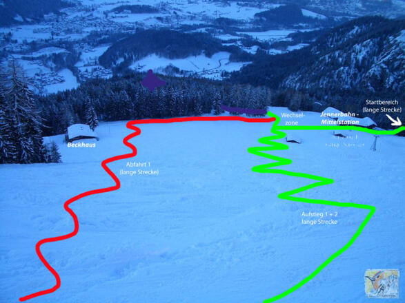 Anstieg und Abfahrt über den sog. Beckhang