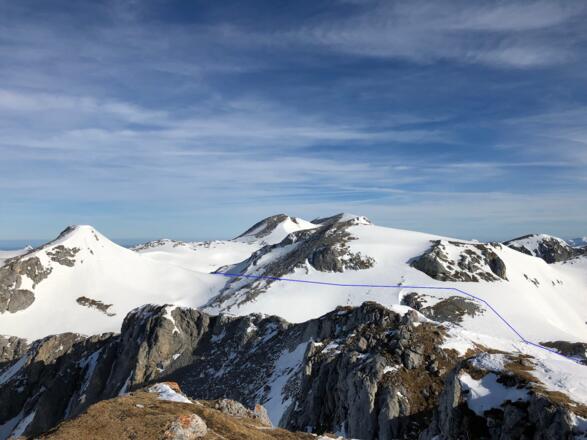 Querung unterhalb der Schartwand Richtung Schubbühel vom Eiskogel aus gesehen
