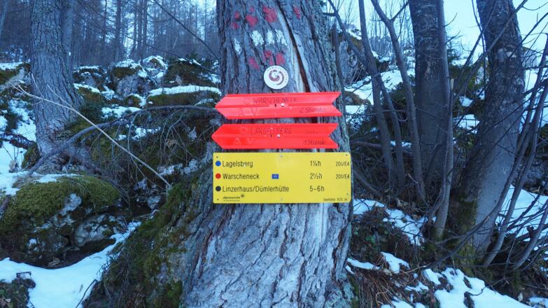 Tafel bei der Zellerhütte 1575m