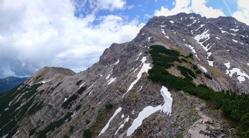 Kreuzspitze im Abstieg - von Westen